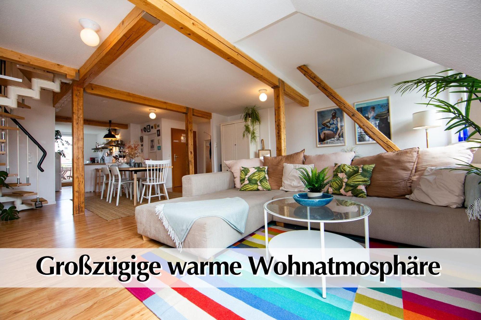 Helles 80M2 Maisonette-Loft Mit Balkon, Kingsize Bett, Smart-Tv, Etc Erfurt Extérieur photo