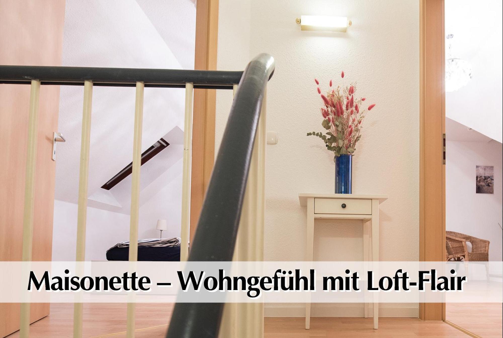Helles 80M2 Maisonette-Loft Mit Balkon, Kingsize Bett, Smart-Tv, Etc Erfurt Extérieur photo